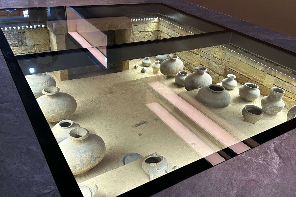 floor-embedded niche display case