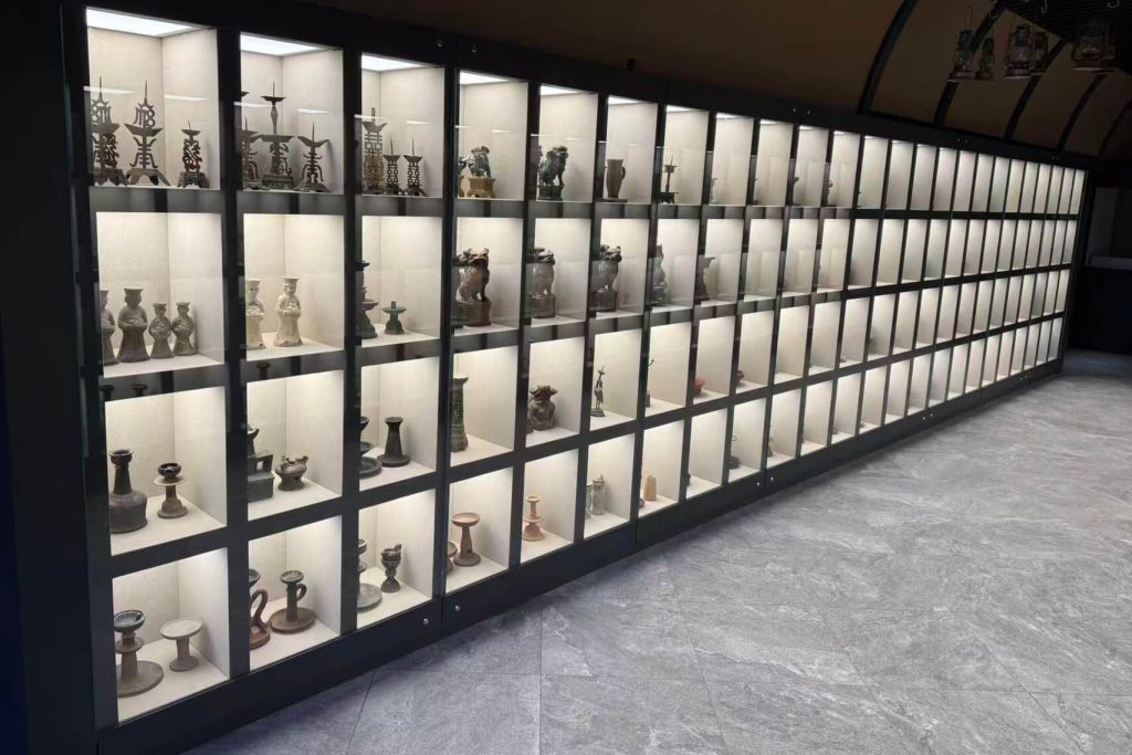 floor-embedded niche display case