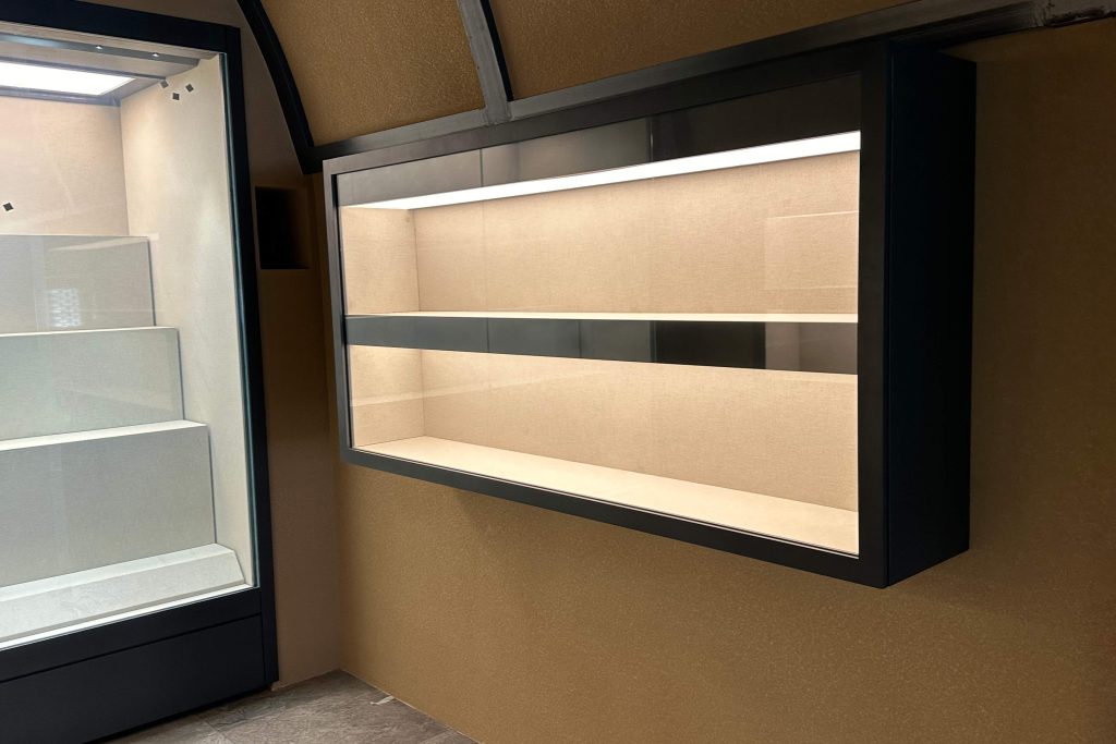 hanging museum showcase