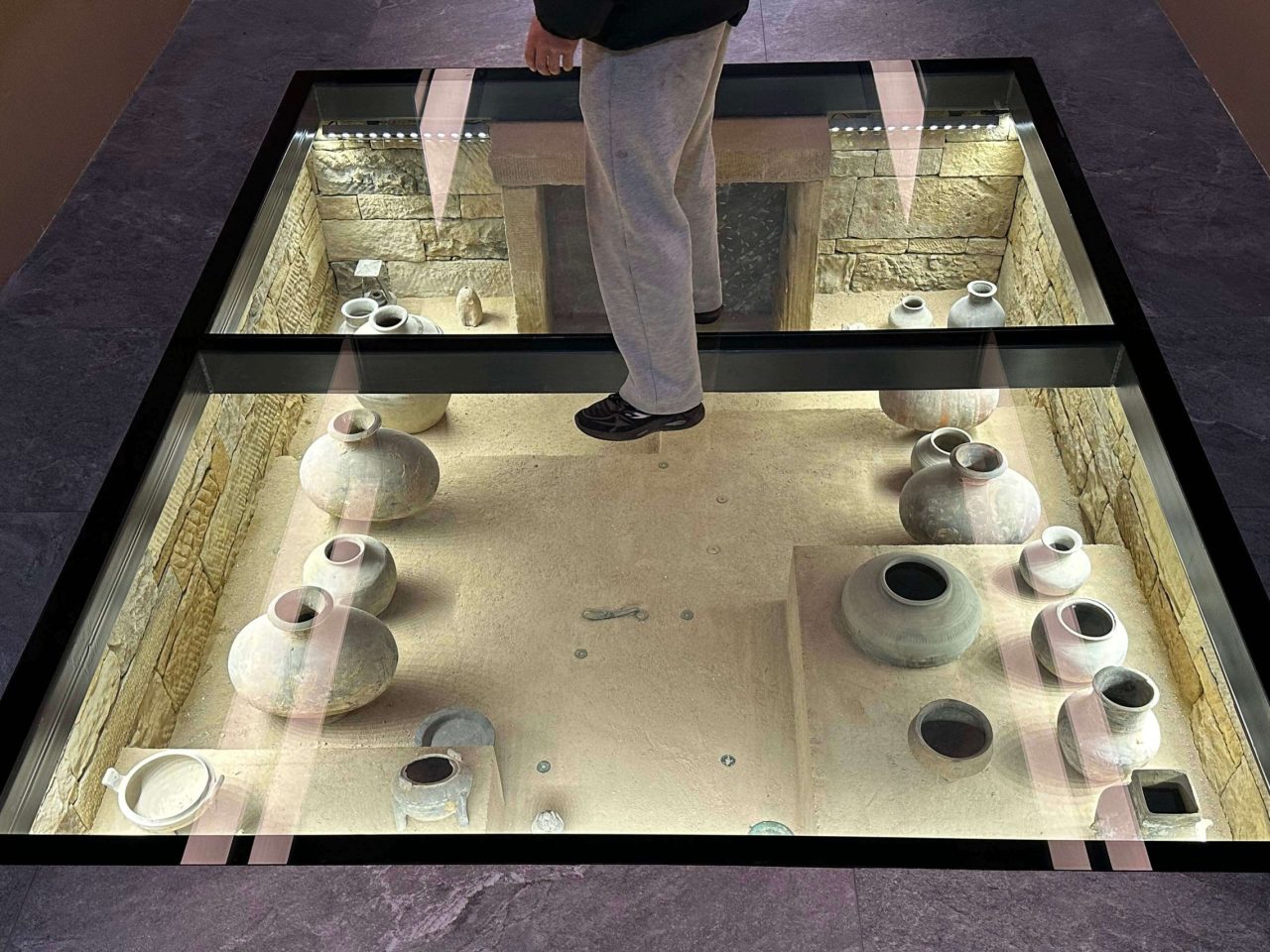 floor recessed display case