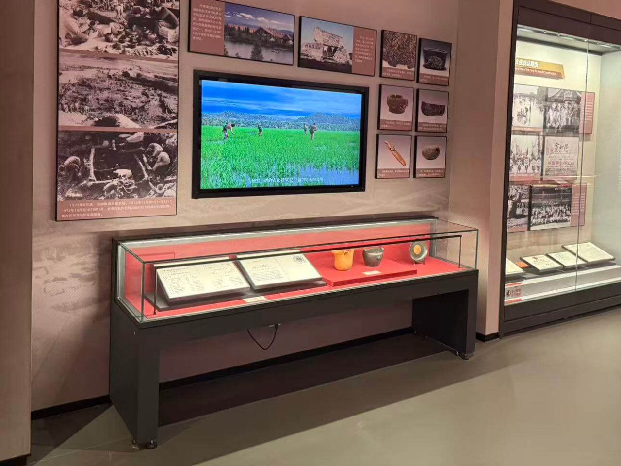 Glass table top showcase